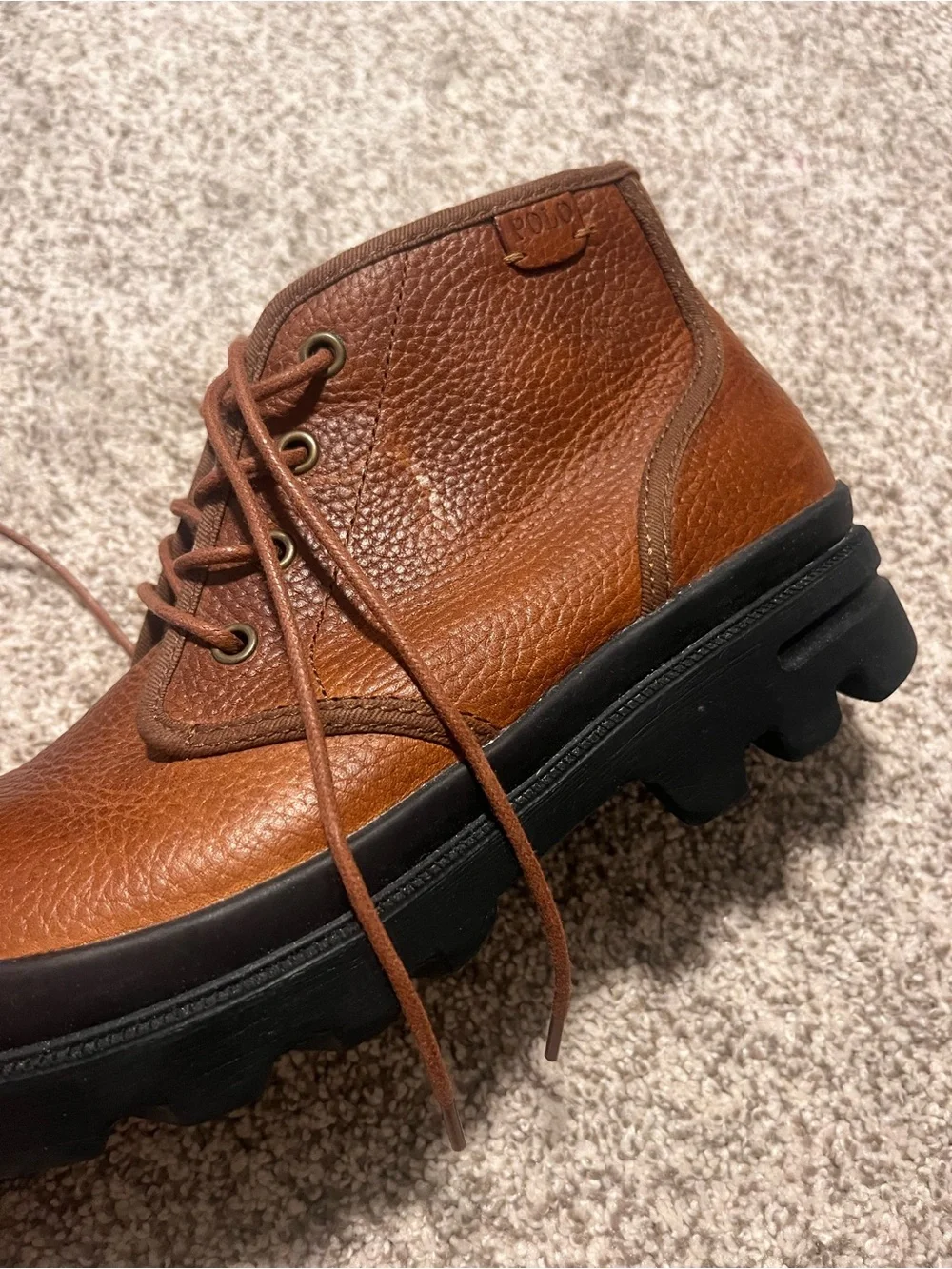 Polo Ralph Lauren Omar Men’s 9.5D Brown Leather Lug Sole Chukka Boots